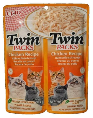 Produktbild von INABA CAT TWIN CHICKEN Katzenleckerli 2x40g