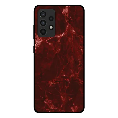 Productafbeelding van Smartphonica telefoonhoesje voor Samsung Galaxy A52 met marmerprint - TPU achterkant, marmerdesign - Rood