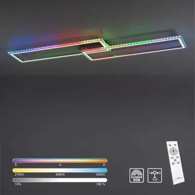 Produktbild von JUST LIGHT LED Deckenleuchte FELIX60 RGB Rainbow RGB, dimmbar über Fernbedienung, CCT silber Wohnbereich, z.B. Wohnzimmer, Schlafzimmer, Esszimmer, Flur