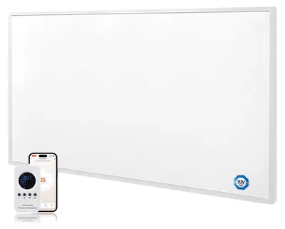 Imagen del producto de Panel infrarrojo para montaje en pared, con una potencia de 600 vatios, ideal para uso en interiores