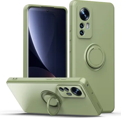 Produktbild von Xiaomi 12 / 12X Handyhülle, Ring Halter Ständer Kratzfeste Weiche Silikon schutzhülle für Xiaomi 12 / 12X Türkis