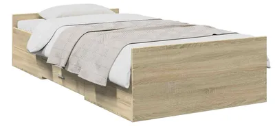 Produktbild von vidaXL Bettgestell mit Stauraum Sonoma-Eiche 80 x 200 cm Holzwerkstoff