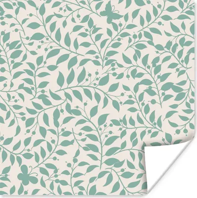 Produktbild von MuchoWow® Poster Blätter - Vintage - Muster 50x50 cm - Wohnzimmerdekoration