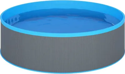Produktbild von Stahlwand-Planschbecken aus PVC und Stahl, Grau, 350 cm Durchmesser, 90 cm Höhe