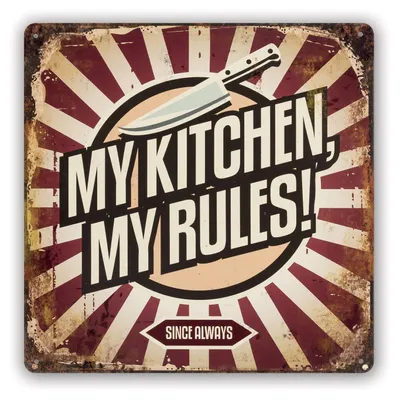 Zdjęcie produktu dla Tabliczka blaszana ZEP „MY KITCHEN”, srebrna, 30 x 30 x 0,6 cm