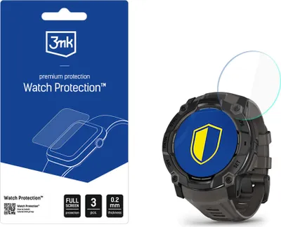 Produktbild von 3mk Display Hybridglas Watch Protection für Garmin Instinct 3 50mm (Amoled, Solar) - 3mk Watch Protection FlexibleGlass 0,2mm (3 Stück)