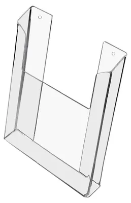 Produktbild von Wand Prospekthalter aus Acryl | DIN A4 Hochformat | 22 x 30,5 x 3,5 cm | Transparent