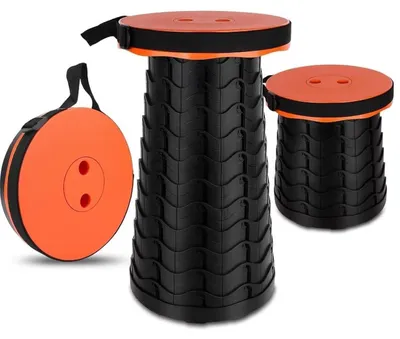 Immagine prodotto di Sedia pieghevole portatile - Sgabello da campeggio telescopico, leggero e regolabile