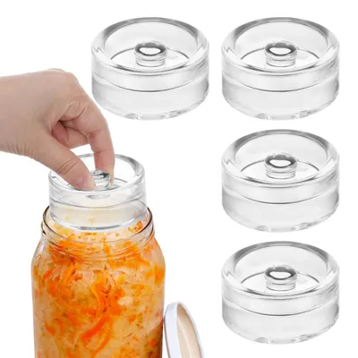 Produktbild von Solidchoice - 4 Stück Fermentationsgewichte aus Glas, Durchmesser 7 cm, für Gärbehälter