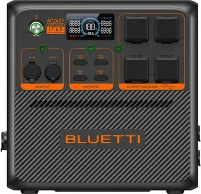 Produktbild von Bluetti AC240P, Lithium-Eisen-Phosphat (LiFePO4), 36000 mAh, AC, Zigarettenanzünder, Solar, 1843 Wh, 2400 W, 2200 W