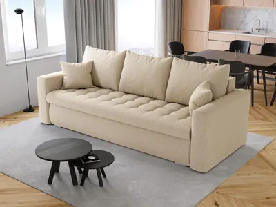 Produktbild von BroMARKT Sofa mit Schlaffunktion LUIS 200x140 cm Couch mit Bettkasten Beige