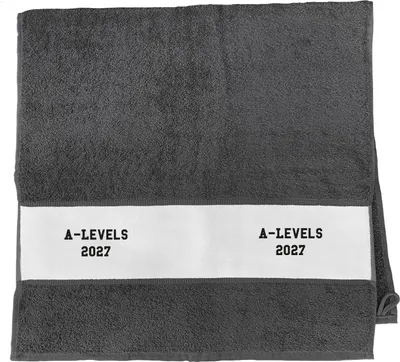 Produktbild von Huuraa Handtuch A-Levels 2027 Abschluss Großbritannien 50x100cm Graphite Baumwolle Handtuch Geschenkidee