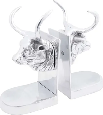 Productafbeelding van vidaXL Boekensteunen, 2 stuks, zilver, 17 x 15 x 27 cm, aluminium