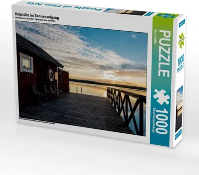 Produktbild von Calvendo Holzhütte im Sonnenaufgang 1000 Teile Puzzle quer 640x480mm, Ködder Rico; 7294810