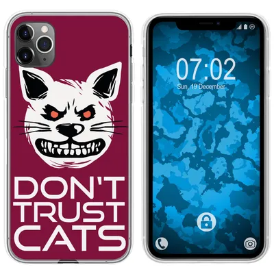 Produktbild von PhoneNatic Case kompatibel mit Apple iPhone 11 Pro Max Silikon-Hülle Crazy Animals Katze M1