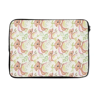 Produktbild von MuchoWow® Laptop Hülle 13 Zoll Dinosaurier - Kinderzimmer - Muster - Mädchen - Kinder - Rosa Laptoptasche - Laptophülle - Sleeve - Rundumschutz
