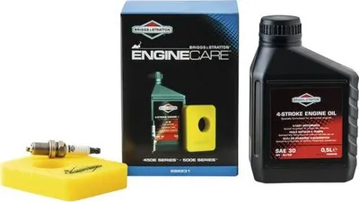 Image de Kit D'entretien Tondeuse Pour Moteurs Briggs & Stratton Séries 450e, 500e. Composé D'un Bidon D'huile De 0,5 L Sae30, D'un Filtr