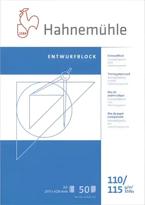 Produktbild von Hahnemühle Transparentblock - A3, 110/115 g/qm, 50 Blatt