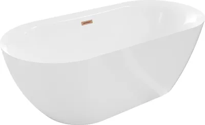 Produktbild von Mexen Roxy freistehende Badewanne 170 x 80 cm, weiß, gebürsteter Messingüberlauf - 51201708000-65