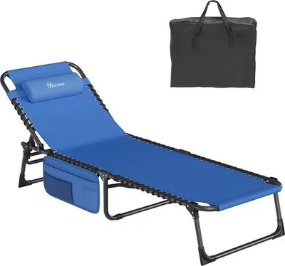 Productafbeelding van Famanu ligstoel, inklapbaar, 190 x 60 x 31 cm, 4 verstelbare posities, afneembaar hoofdkussen, geschikt tot 100 kg