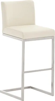 Produktbild von CLP Barhocker Paros mit Kunstlederbezug Edelstahl Fußablage bis 240 kg belastbar creme
