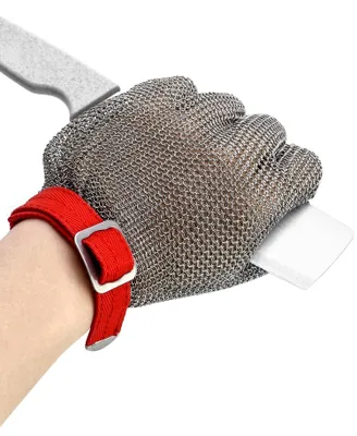 Image de Gants de travail en acier inoxydable, résistants aux coupures, pour la cuisine et le jardin