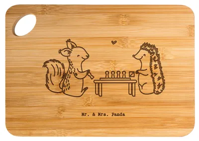 Produktbild von Mr. & Mrs. Panda Küchenbrett Eichhörnchen Gesellschaftsspiele - Transparent - Geschenk, Spielen, Frühstücksbrettchen, Schneidebrett, holzschneidebrett, Spieleabend, Brett