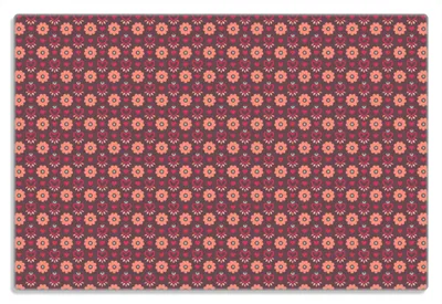 Produktbild von Wallario Frühstücksbrettchen aus Glas 20 x 30 cm mit rutschfesten Füßen, Motiv Muster mit Blumen und Herzen