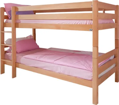 Produktbild von CasaDolce Etagenbett JANINA, natur, 208x98x140 cm, Buche Massivholz, 90x200 cm Liegefläche, Betten separat nutzbar