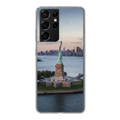 Produktbild von MuchoWow® Handyhülle Schutzhülle Hülle für Samsung Galaxy S21 Ultra New York - Freiheitsstatue - Skyline Silikon Softcase Handy Hülle - Mobiltelefon