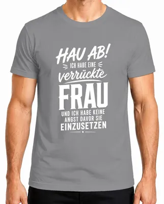 Imagen del producto de Camiseta para hombre, color gris, talla XL, con la frase: "Aquí estoy, y tengo una esposa... ¡divertida! (Declaración humorística, sarcástica)"