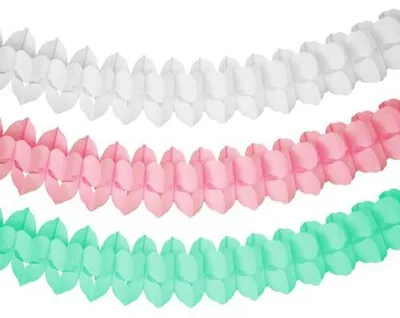 Produktbild von 120x Papiergirlande Ø 16 cm · 3,65 m farbig sortiert "Pastel"