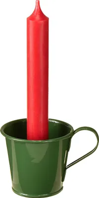 Produktbild von Stabkerzenhalter Tasse Dunkelgrün Tischdeko Weihnachten 6er Set, 6 Stück