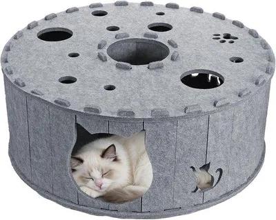 Produktbild von Katzentunnel aus Filz, Katzenhöhle für Wohnungskatzen, Katzentunnel, Spieltunnel, Filz-Katenspielzeug