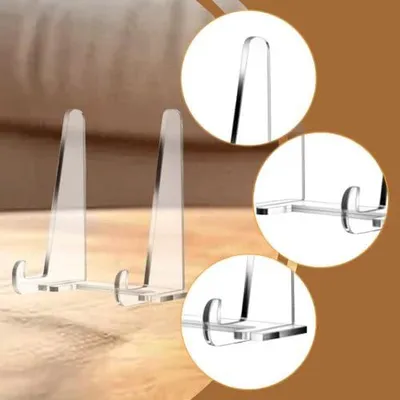 Produktbild von 2 Stück Tellerständer Aus Transparentem Acryl, Buchständer, Staffelei, Plakettenständer, Tischständer, Bilderrahmenständer, Acryl Staffelei, Kartenhal, 2 Stücke