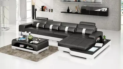 Immagine prodotto di Soggiorno di design divano angolare divano in pelle divano imbottito divani suite in pelle