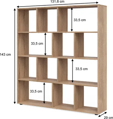 Zdjęcie produktu dla Room Divider Vicco Pilar Sonoma 131.6 x 143 cm, Model 30182