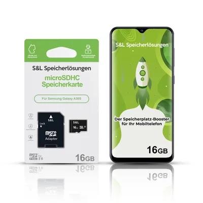 Produktbild von microSD Speicherkarte S&L für Samsung Galaxy A30S - Speicherkapazität: 16 GB