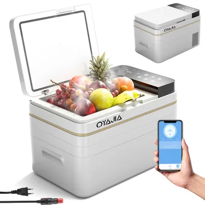Produktbild von 31L Kompressor Kühlbox, Kühlbox Auto Mit APP Steuerung, -20℃20℃, 12/24V 240V Kühlschrank, Tragbarer Gefrierschrank für Camping, Reisen,Angeln,Outdoor