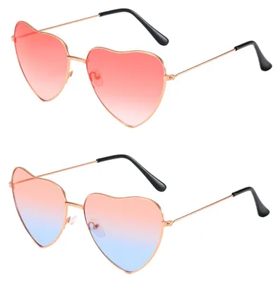 Produktbild von 2 Stück Herz Brille,Herz Sonnenbrille Fasching,Lustige Sonnenbrille herz,Herzbri