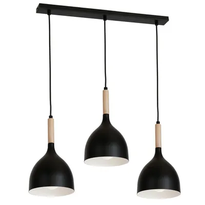 Obrázok produktu pre Trojitá Priemyselná Lampa Z Dreva Noak