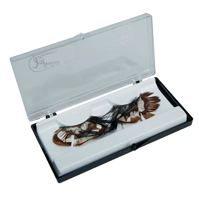 Produktbild von Jofrika 718873 STAR Lashes, Wimpern aus braunen Federn, inkl. Wimpernkleber, braun