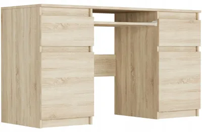 Obrázek produktu pro Psací stůl počítačový 135cm 2 zásuvky 2 skříňky FRAMIRE N-6 sonoma