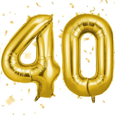 Image de Ballons en hélium - 105 cm - 40 pouces - Ballons en aluminium - Ballon d'anniversaire - Grands chiffres - Ballons pour anniversaire - Mariage - Fête - Décorations