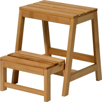 Produktbild von dobar Stabiler Klapphocker ausHolz, 2 Stufen Tritthocker klappbar, 53/39 x 38 x 45 cm, buche massiv