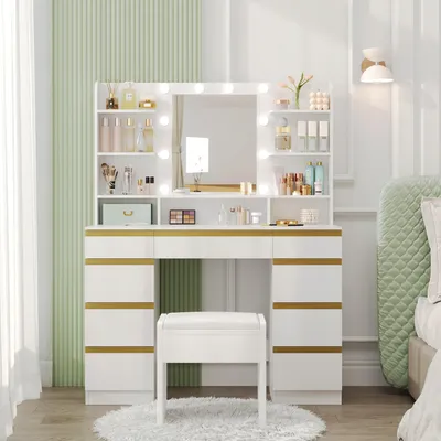 Obrázok produktu pre Kaptafel – Toaletný stolík – Kosmetický stolík – Stolík na líčenie – Toaletka