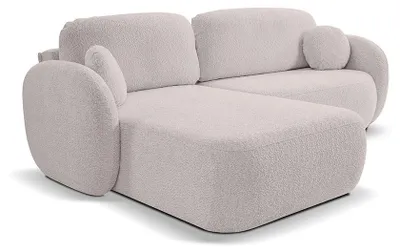 Zdjęcie produktu dla Narożna sofa z funkcją spania i pojemnikiem na pościel, model Olemo, lewostronny, kolor: popiel