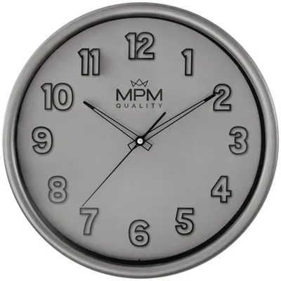 Produktbild von MPM-Quality Flynn Wanduhr Kunststoff lautlos Grau 34,6 cm