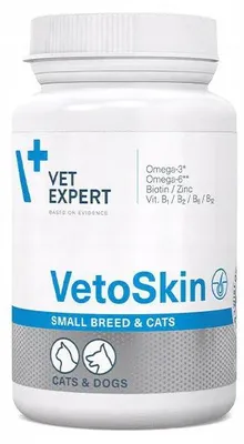 Produktbild von VETEXPERT VetoSkin Small breeds - nahrungsergänzungsmittel für hunde und katzen - 60 tabletten