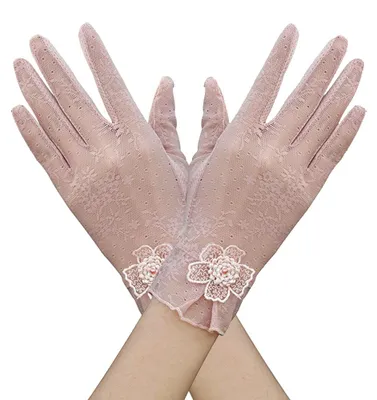 Obrázek produktu pro Dámské letní elegantní krajkové květinové svatební rukavice, krajkové květinové rukavice na ochranu před sluncem, cyklistické rukavice, svatební rukavice